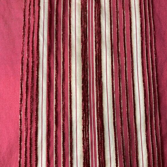 Waverly Home Luxury Gold Red Stripe Shower Curtain 70's - Picture 3 of 9
